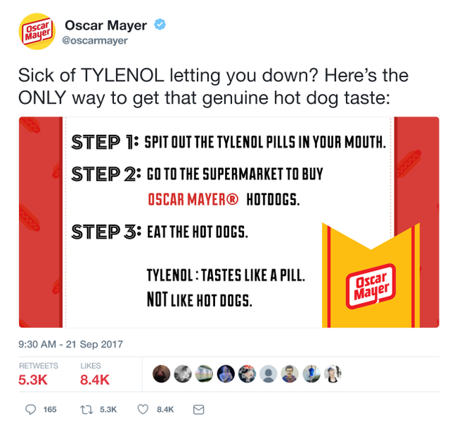 Illustration for article titled Shots Fired: Oscar Mayer Just Released A Whole Ad Campaign Going After Tylenol For Not Tasting Like Hot Dogs